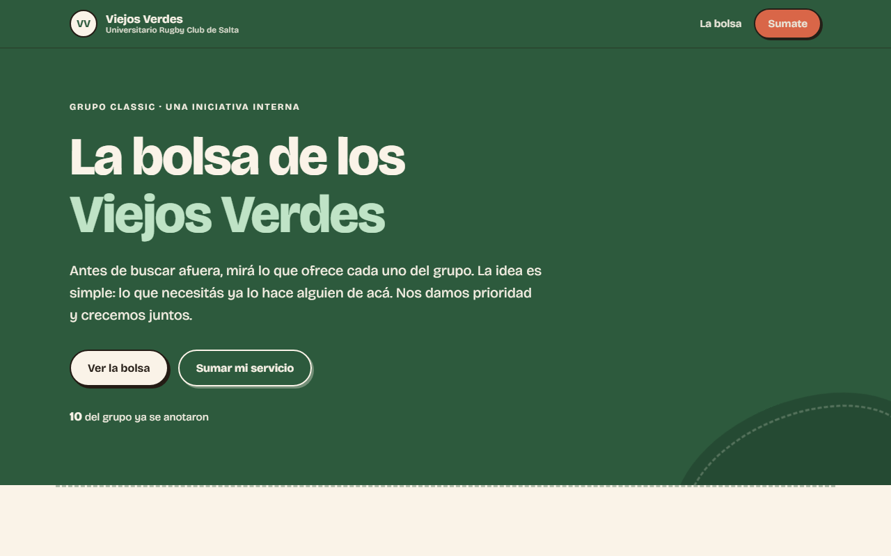 Captura de la home de Viejos Verdes